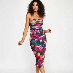 Emerald Sundae Juniors' Printed Strapless Midi Dress